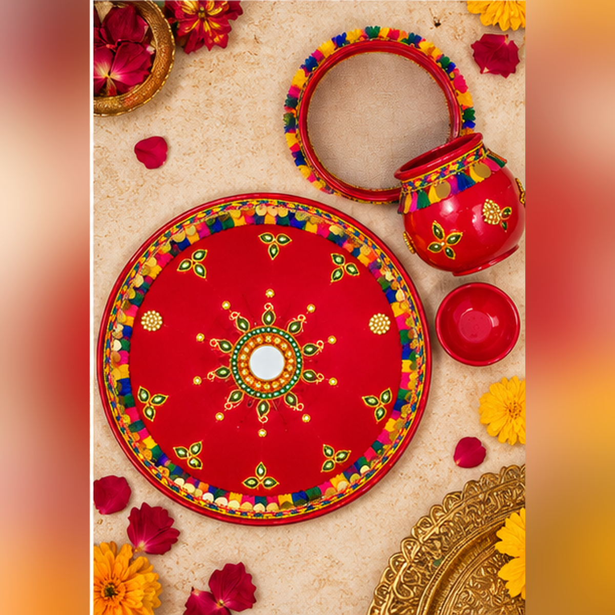 Premium Karva Chauth Pooja Thali Set