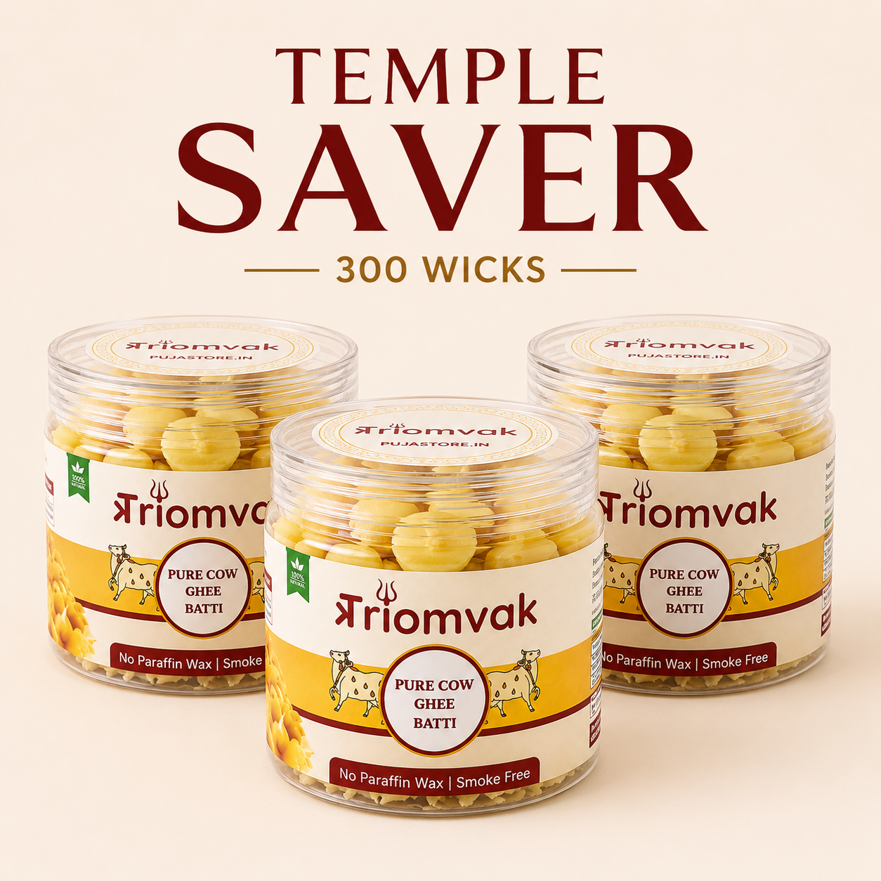 Triomvak Pure Cow Ghee Diya Batti