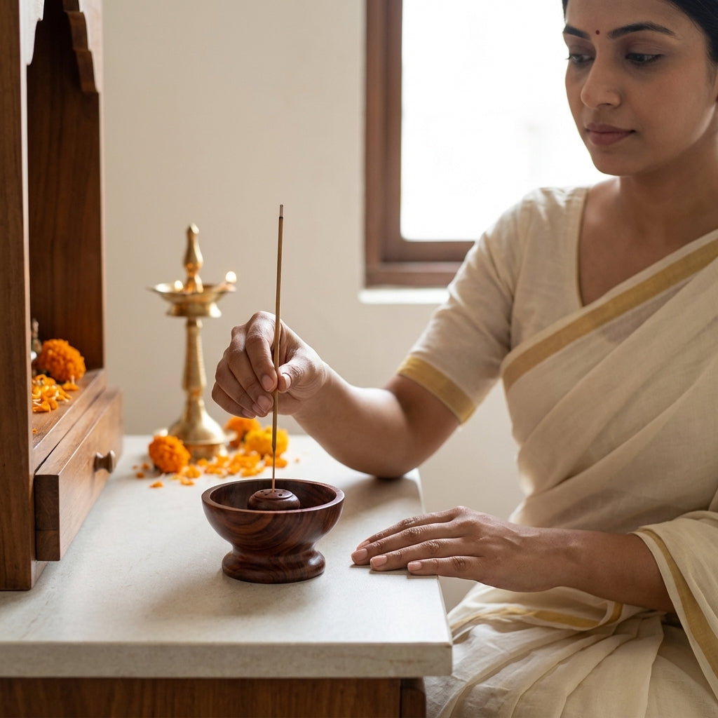 Bowl Shape wood Agarbatti Stand