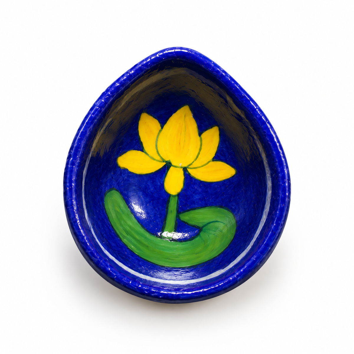 Handpainted Ceramic Diya - Jaipur Blue Pottery Art - Set of 4