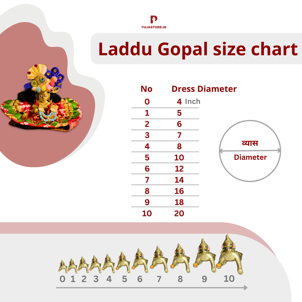 Laddu Gopal Dress Red Color Size 0 to 6