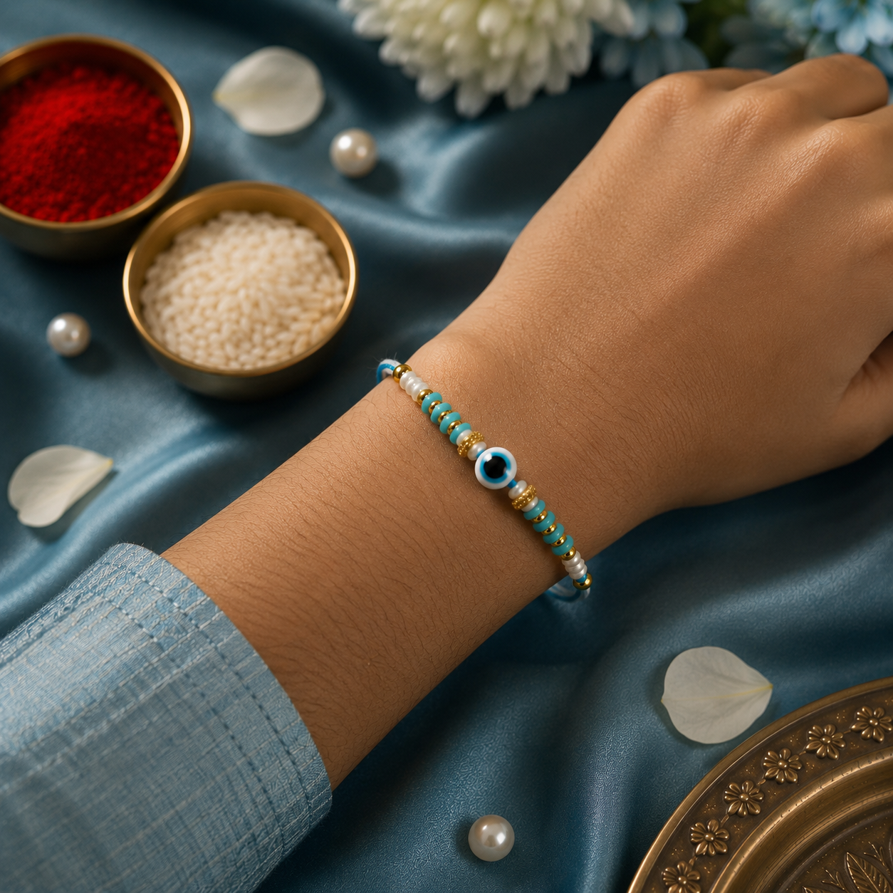 Single Evil Eye Simple Rakhi