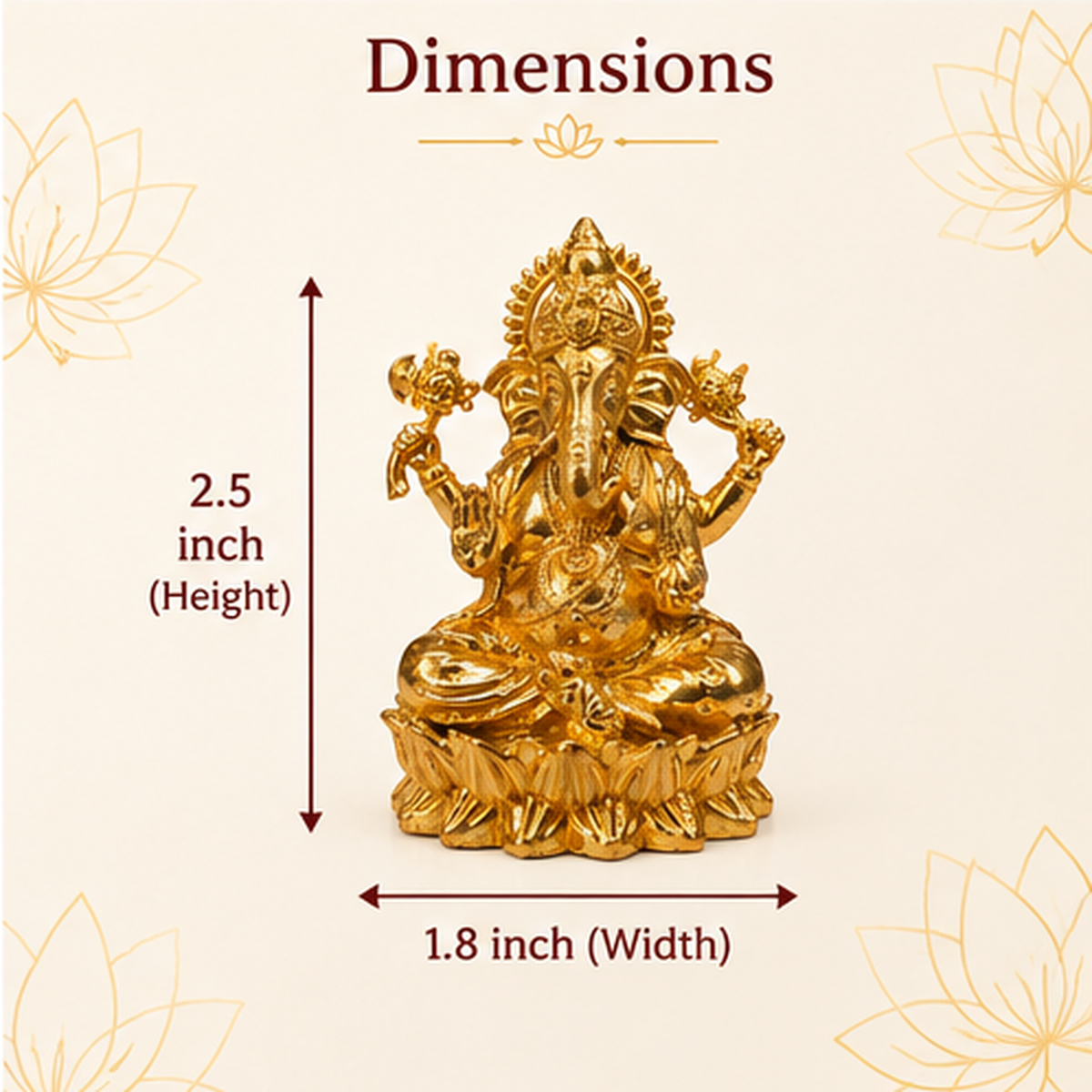 Premium Design Brass Ganesh Ji Crafted Art | 2.5 inch