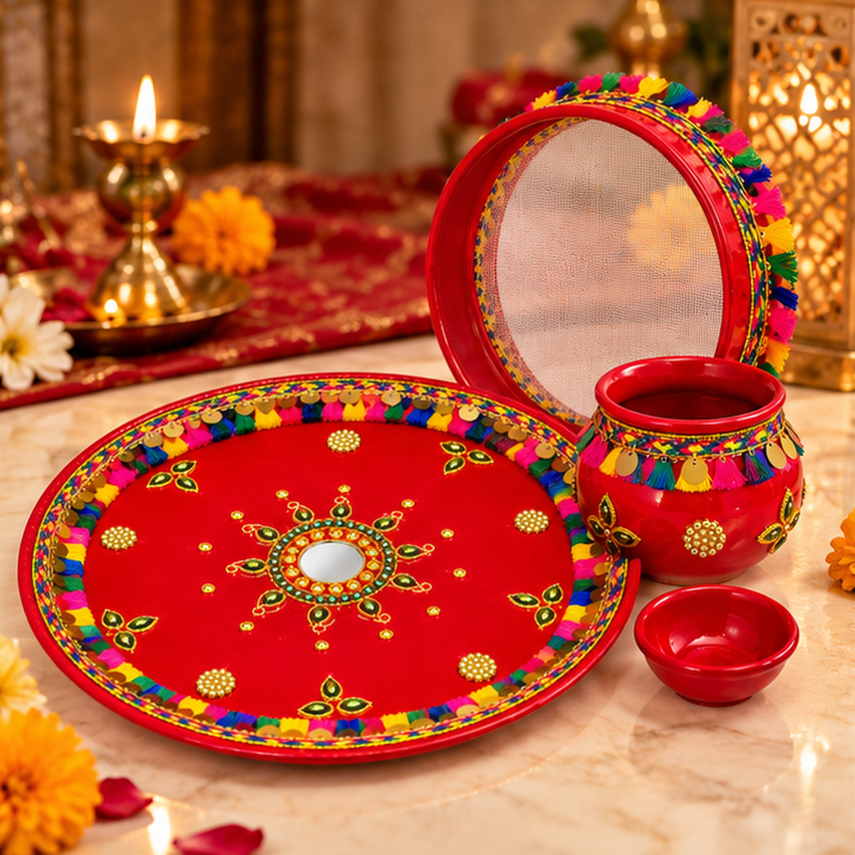 Premium Karva Chauth Pooja Thali Set