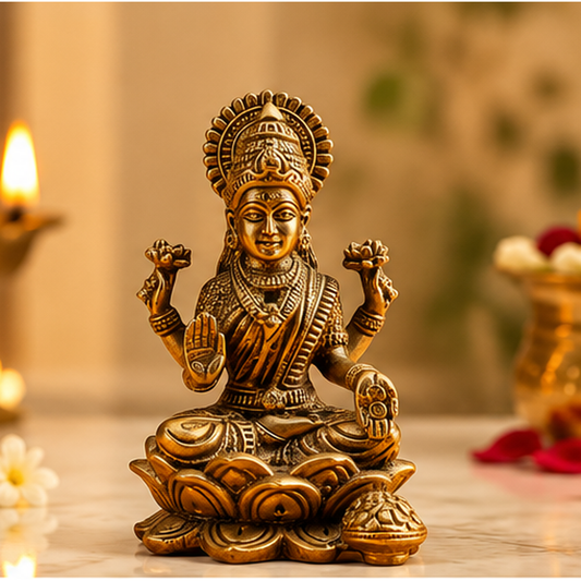 Brass Lakshmi jI Idol - 2 Inch