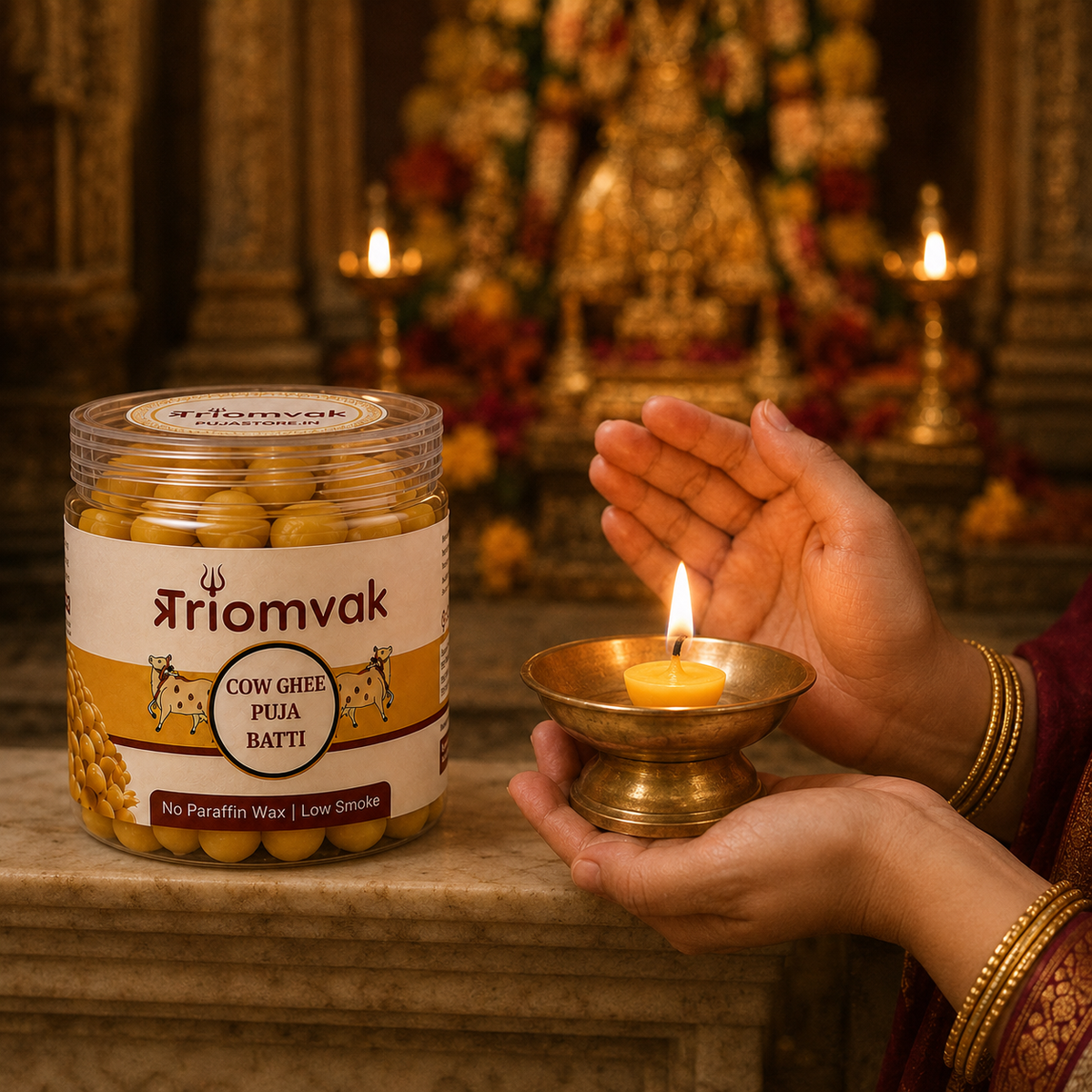 Triomvak Pure Cow Ghee Diya Batti