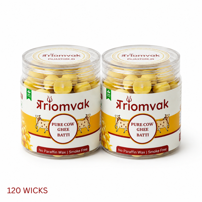 Triomvak Pure Cow Ghee Diya Batti - Medium