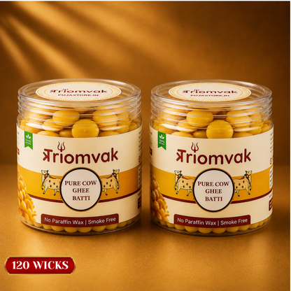 Triomvak Pure Cow Ghee Diya Batti