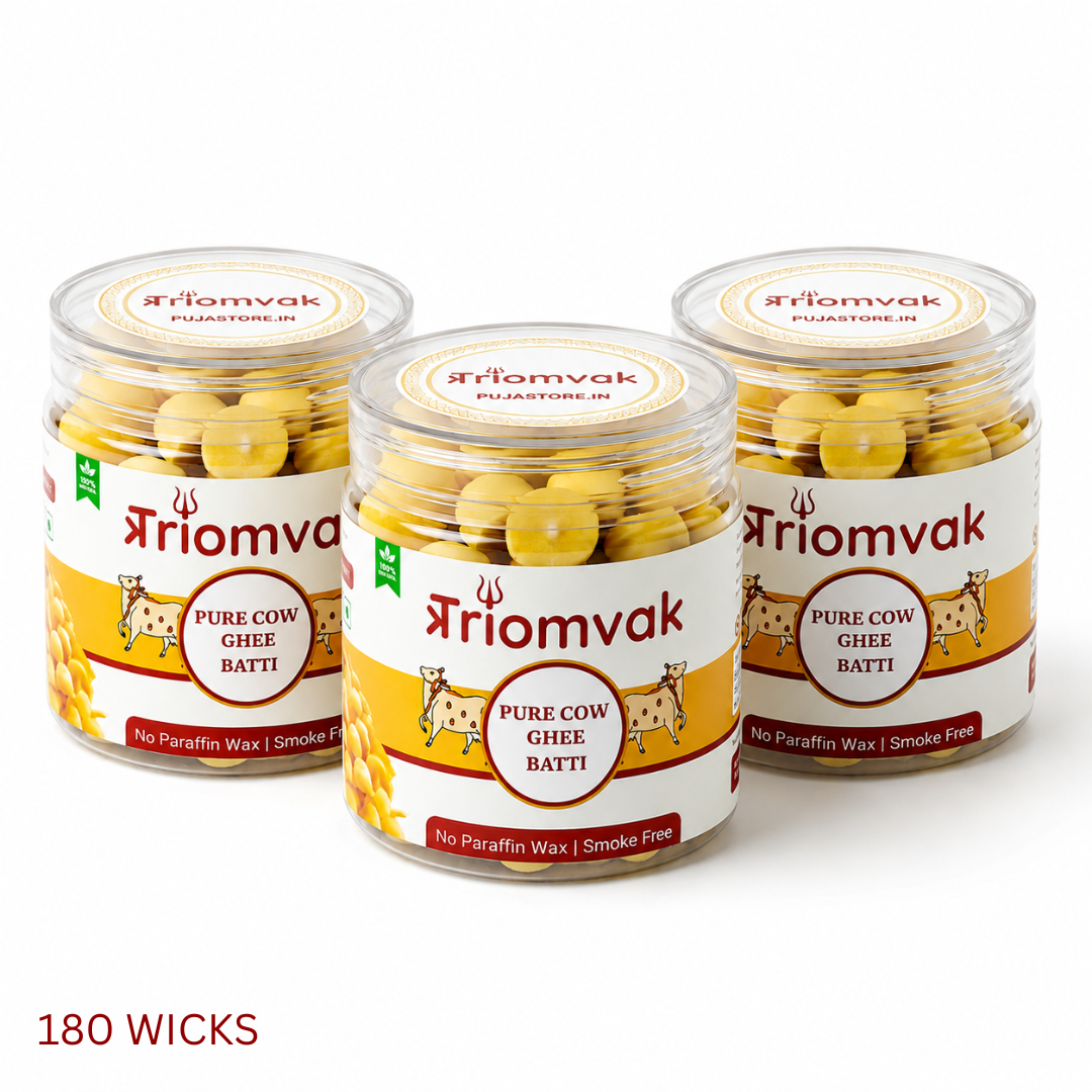 Triomvak Pure Cow Ghee Diya Batti - Medium
