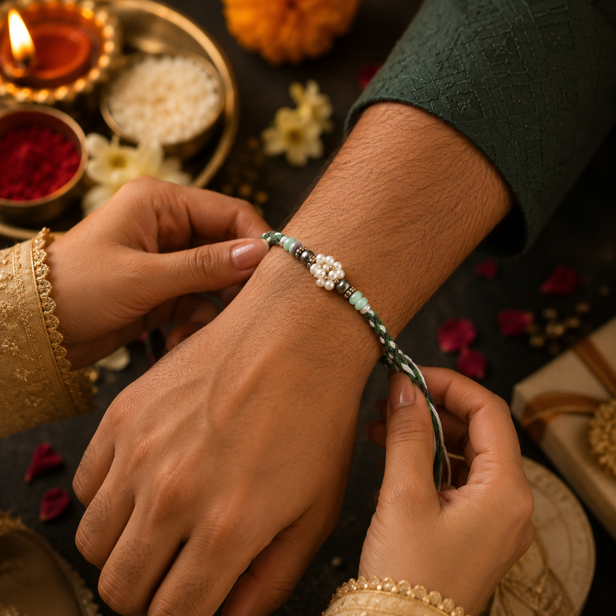 Peral Beaded Rakhi
