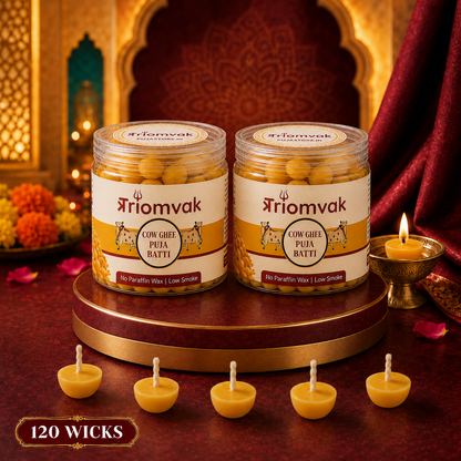 Triomvak Pure Cow Ghee Diya Batti - Medium