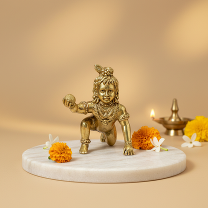 Brass Kanha Ji (Little Krishna) - 2 inch