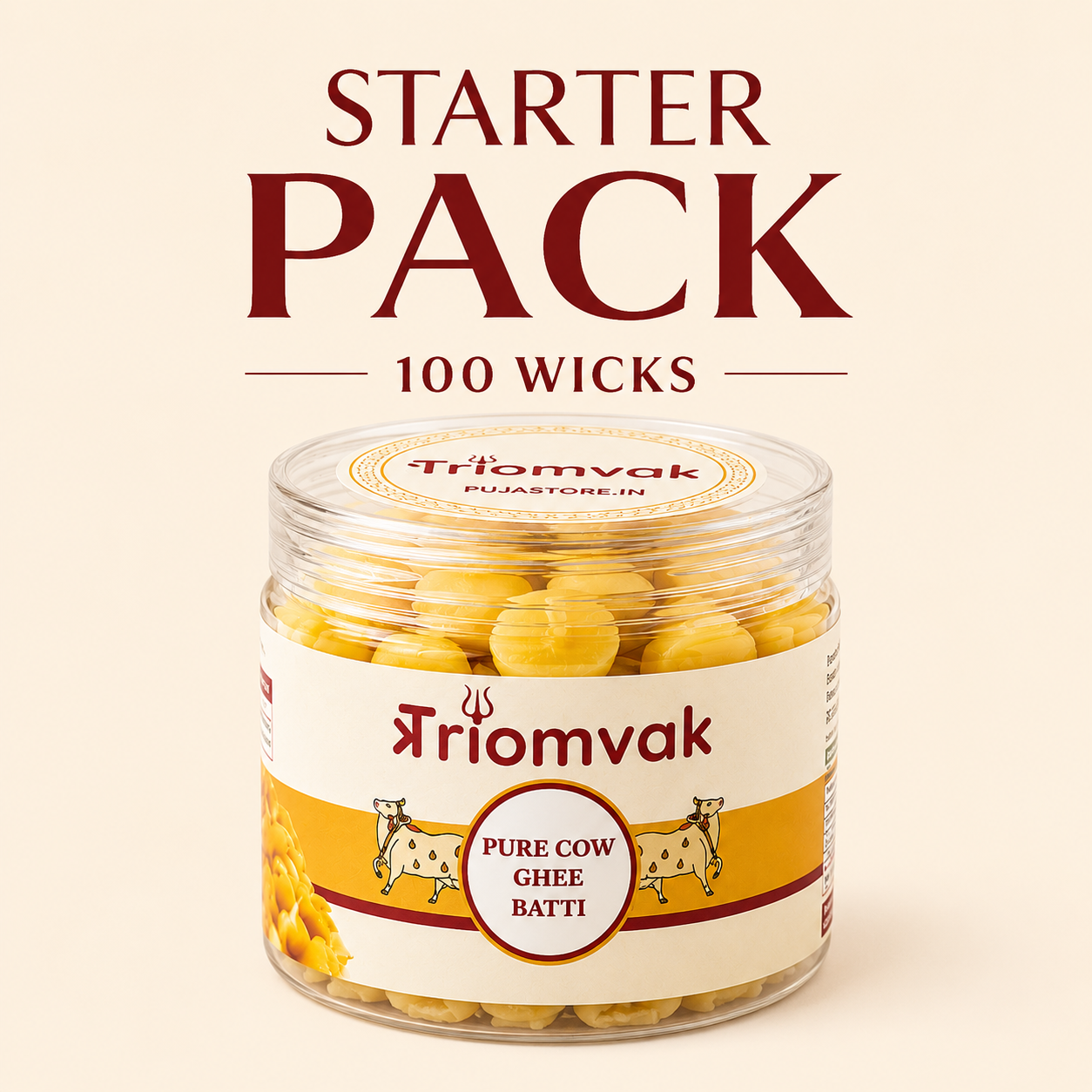 Triomvak Pure Cow Ghee Diya Batti