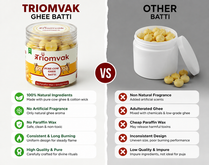 Triomvak Pure Cow Ghee Diya Batti - Medium