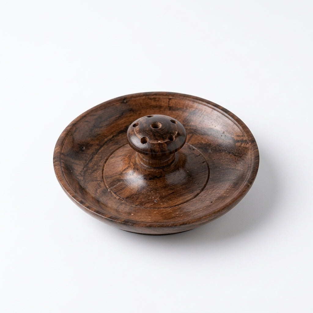 Plate Base Sheesham wood Agarbati Stand