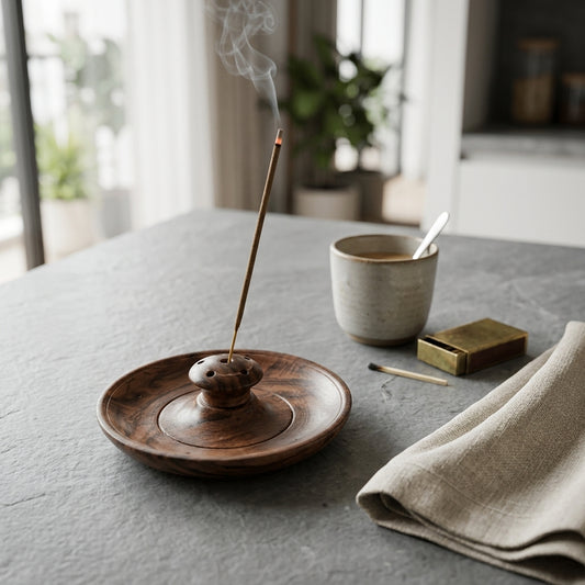 Plate Base Sheesham wood Agarbati Stand