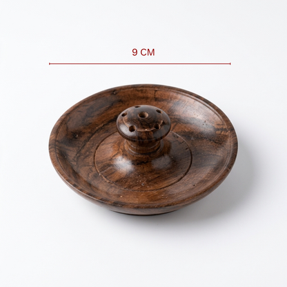 Plate Base Sheesham wood Agarbati Stand