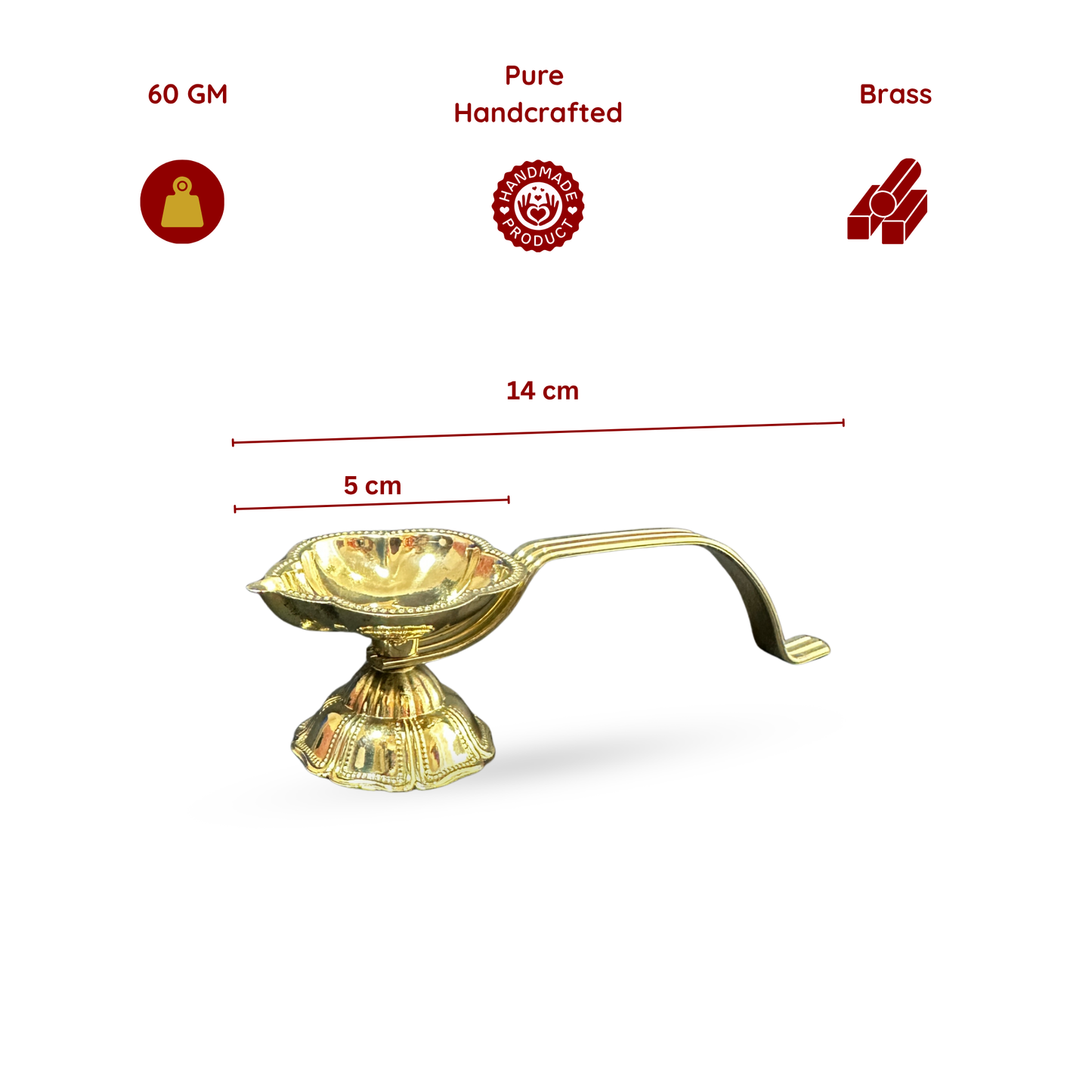 Ek Arti - Brass Light Weight Long Handle Diya
