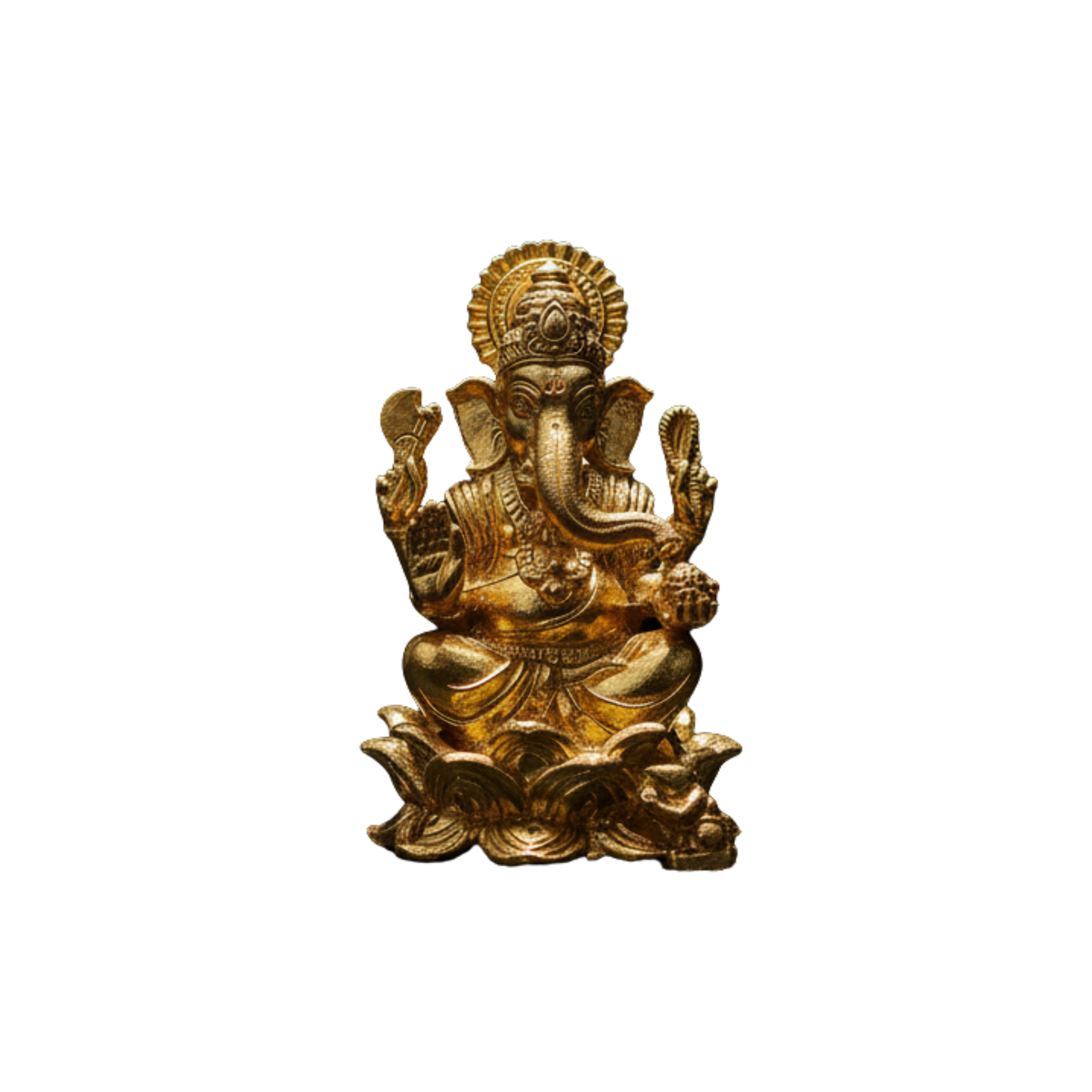 Brass Ganesh Idol with Base - 2.5 Inch