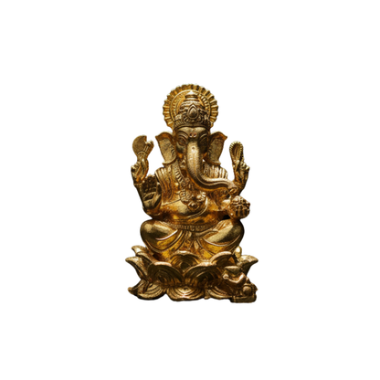 Brass Ganesh Idol with Base - 2.5 Inch