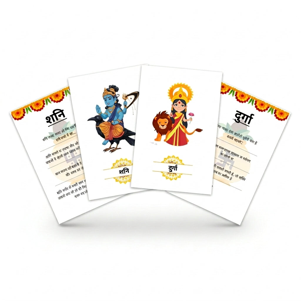 Hindu Gods Flash Cards - Hindi