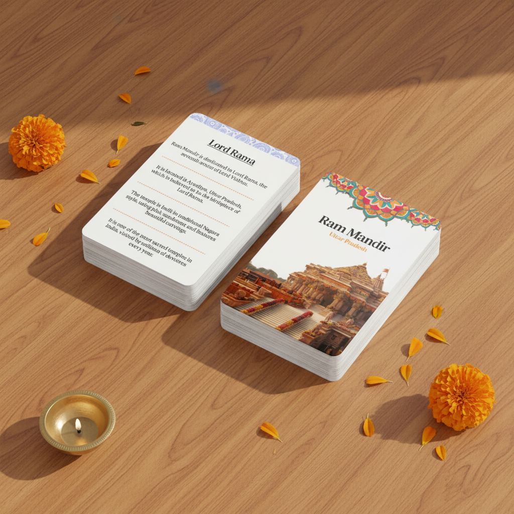 Hindu Temples Flash Cards - English