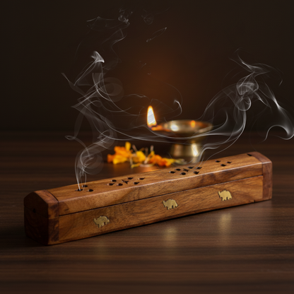 Agarbatti Incense Stick Box Holder with Dhoop Stand and Ash Catcher