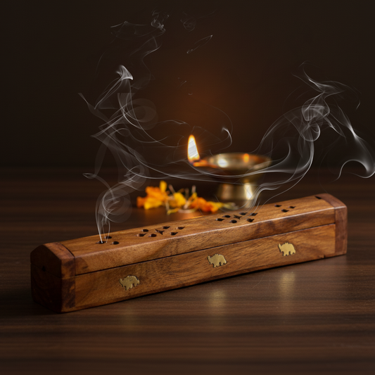Agarbatti Incense Stick Box Holder with Dhoop Stand and Ash Catcher