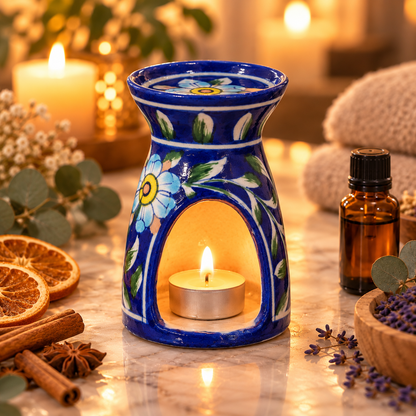 Jaipur Blue Pottery Aroma Diffusers - Indigo Blooms