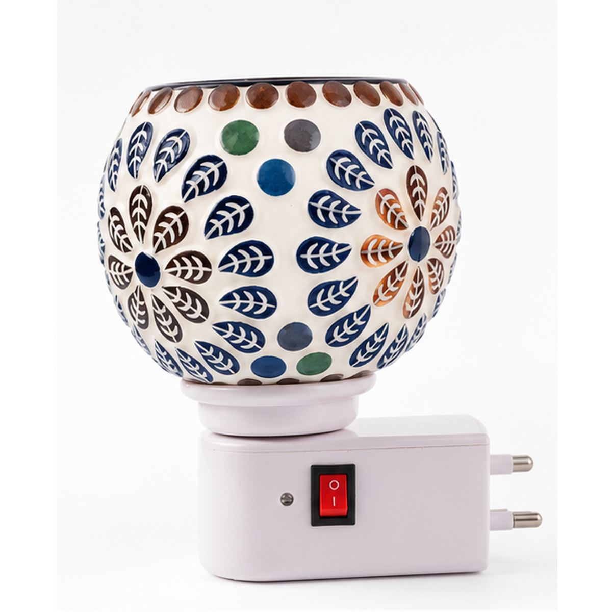 Electric Camphor & Aroma Oil Burner – Ceramic Mandala colorful