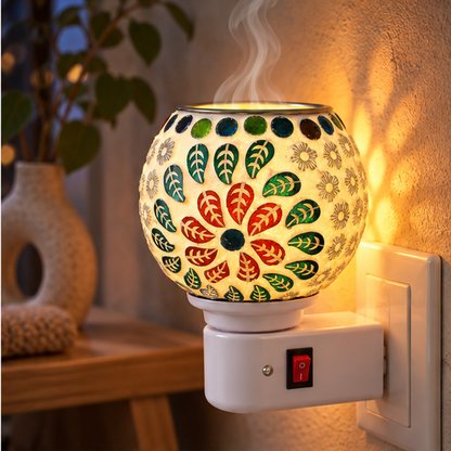 Electric Camphor & Aroma Oil Burner – Ceramic Flower