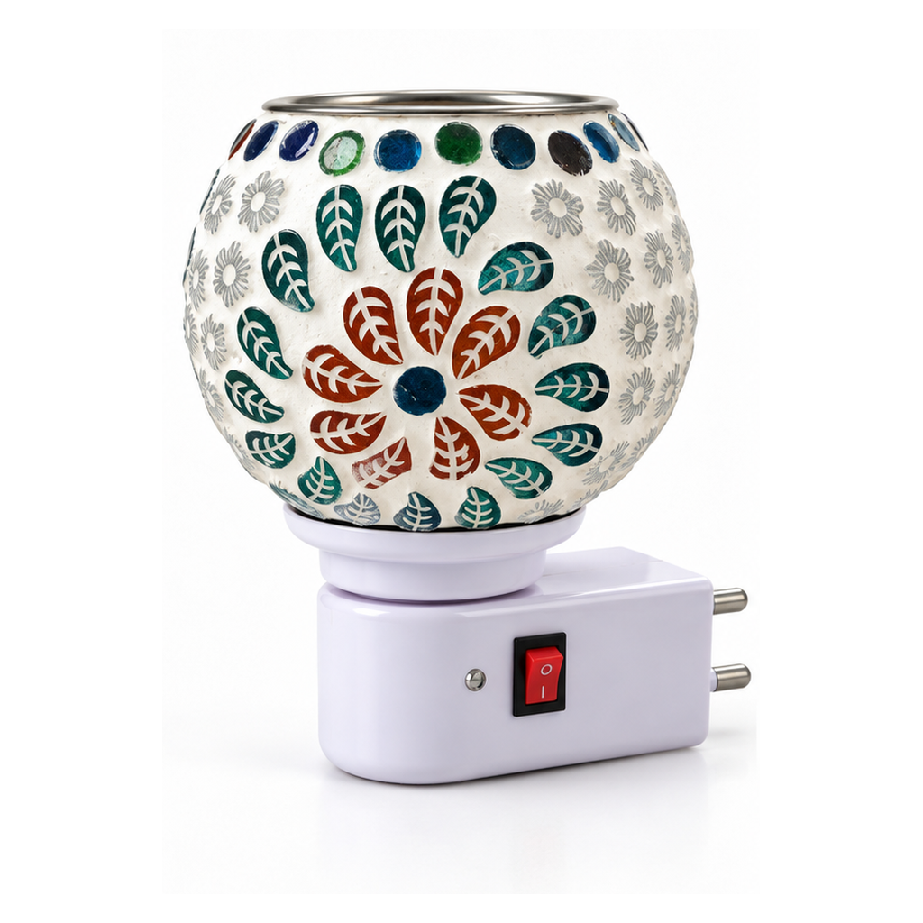 Electric Camphor & Aroma Oil Burner – Ceramic Flower