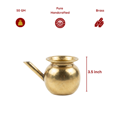 Brass Karwa/Ganga Sagar/Kindi Kalash 3.5 inch, 500ml