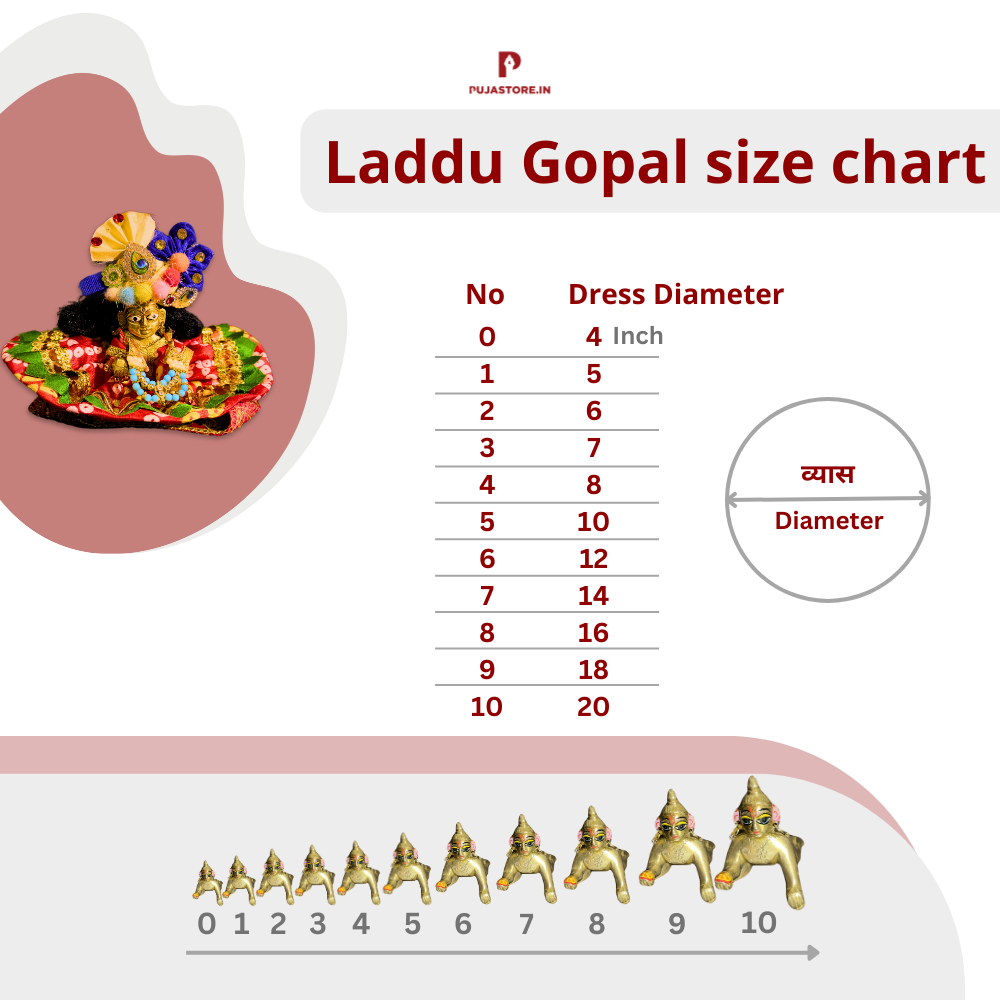 Laddu Gopal Dress Red Size 0