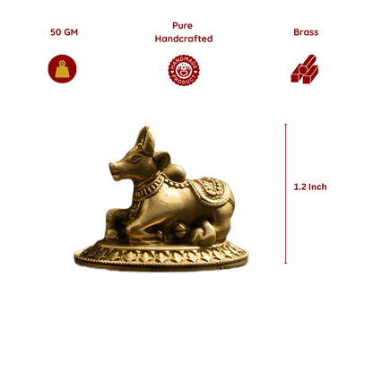 Brass Nandi Ji Idol with Base - 1.2 Inch