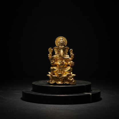 2.5 Inch Panch dhatu Ganesh Idol with Base