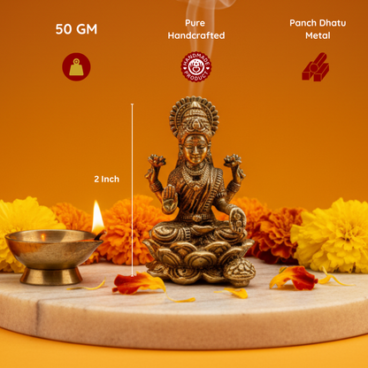 2 Inch Panch dhatu Lakshmi jI Idol