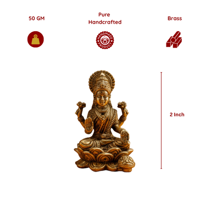 Brass Lakshmi jI Idol - 2 Inch