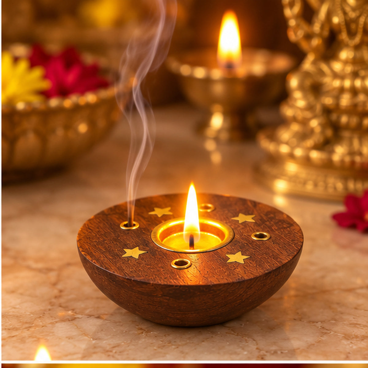 Handcrafted Agarbatti Stand with Brass star