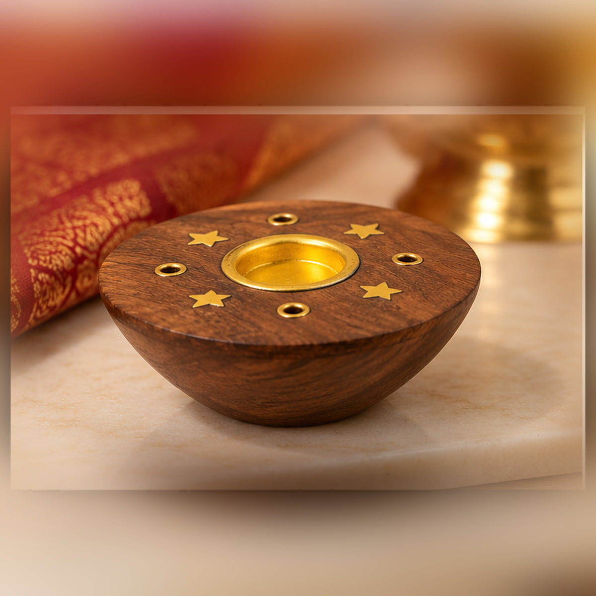 Handcrafted Agarbatti Stand with Brass star