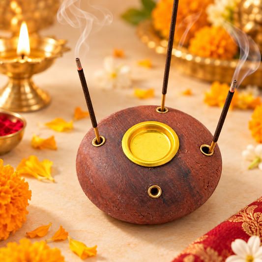 Handcrafted Terracotta Agarbatti & Dhoop Holder