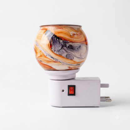 Electric Camphor & Aroma Oil Burner – Red Marble