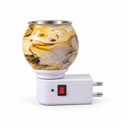 Electric Camphor & Aroma Oil Burner – Golden Marble