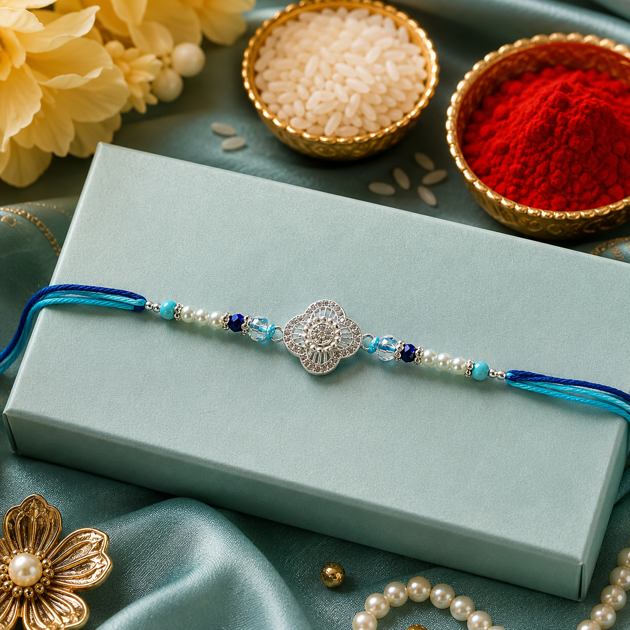 Silver Design Premium Rakhi
