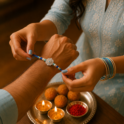 Silver Design Premium Rakhi