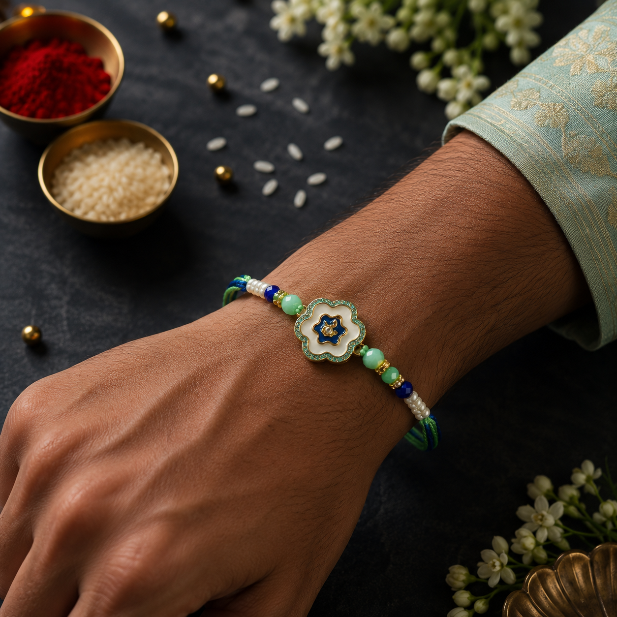 Beautiful Flower Design Rakhi
