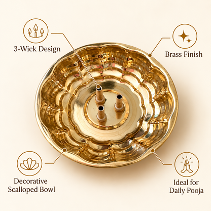 Brass Incense Stick Holder - 3 inch