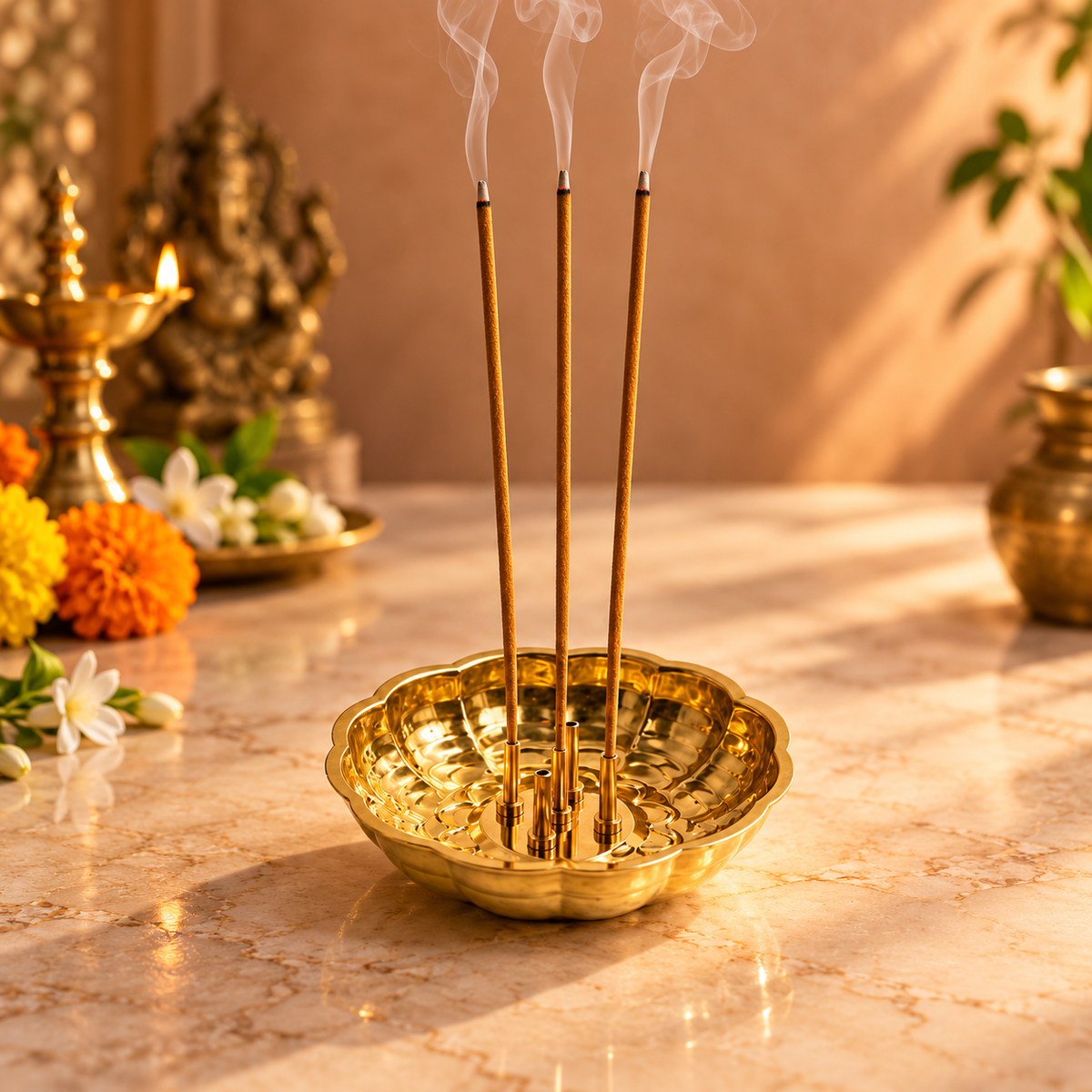 Brass Incense Stick Holder - 3 inch
