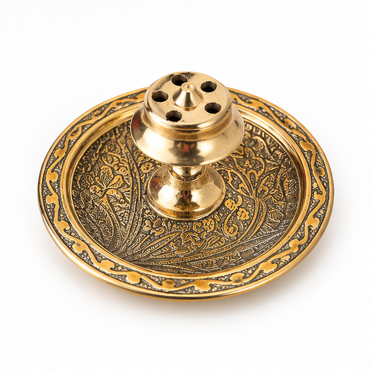 Antique Gold Engraved Agarbatti Stand