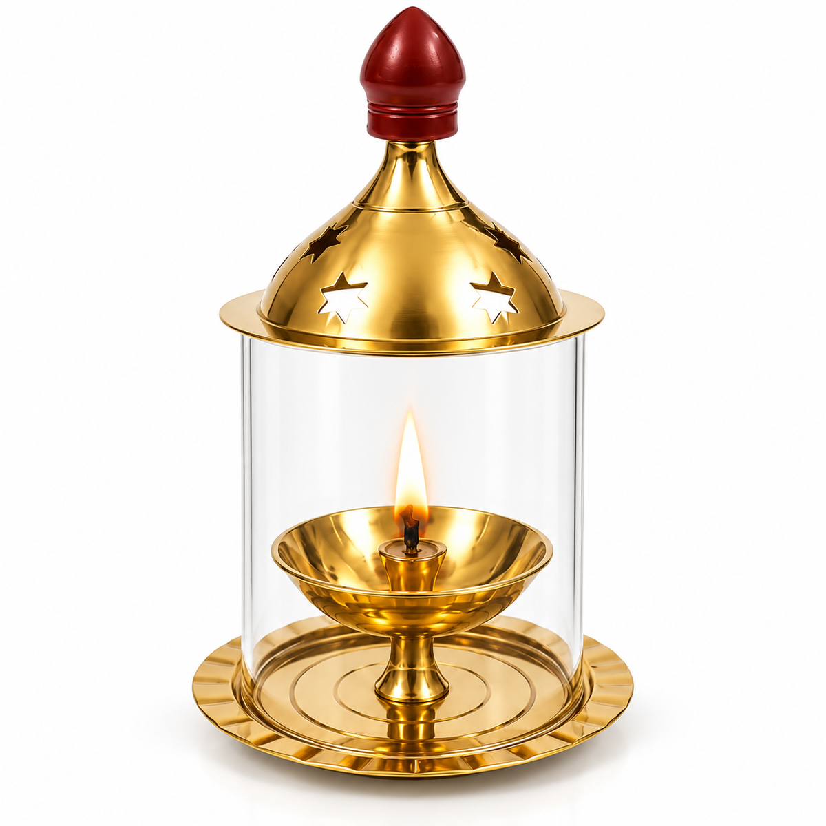 Brass Deepam Akhand Diya with Cover 4inch